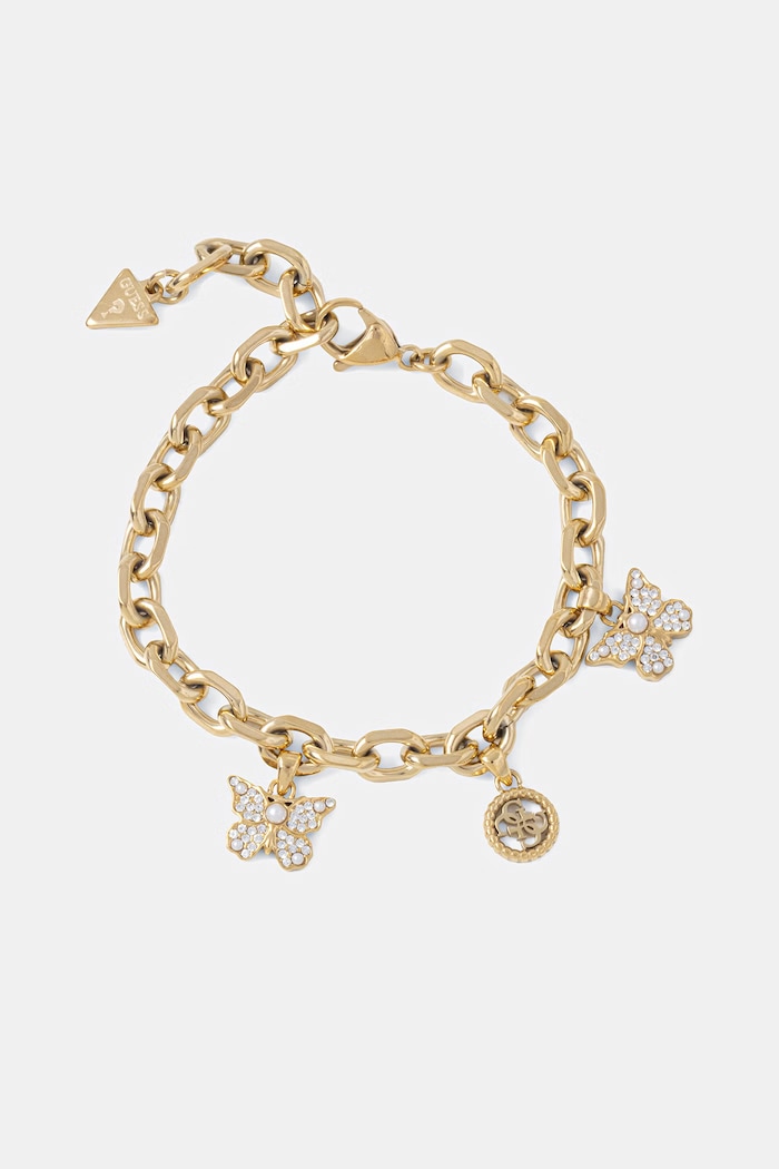 Guess náramek dámský z nerezové oceli BORBOLETA zlatá JUBB06.130JW