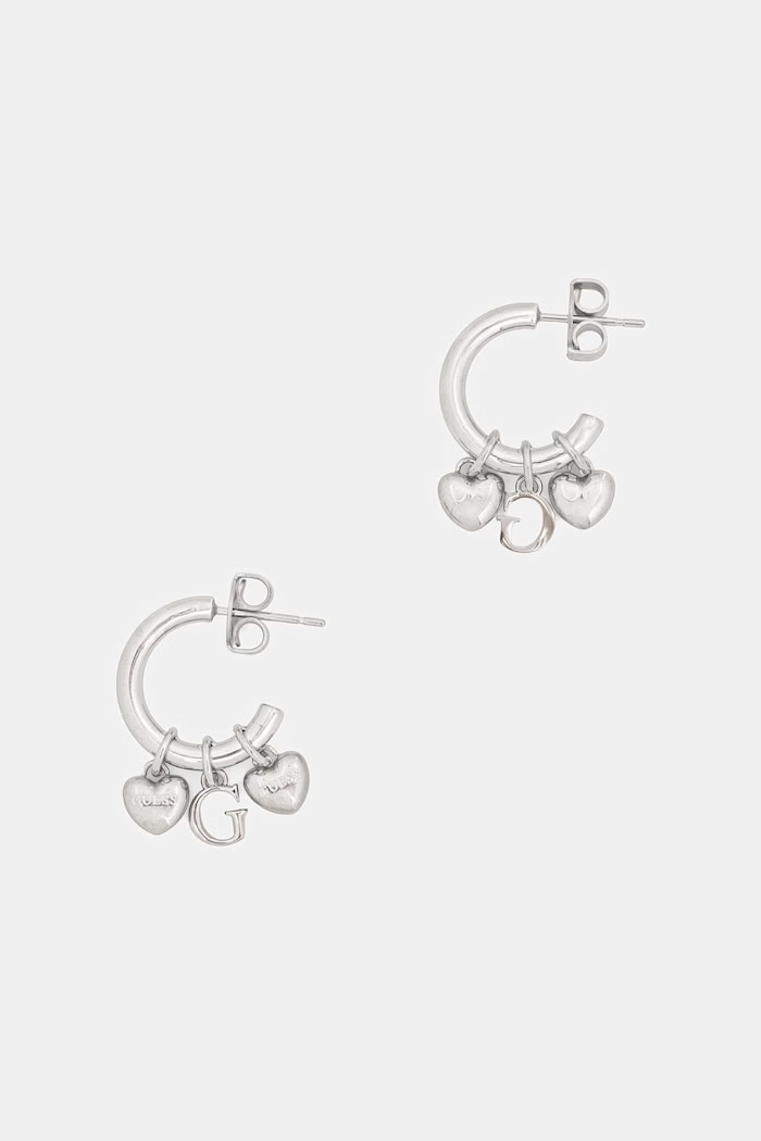 Guess náušnice dámske z nehrdzavejúcej ocele G TALISMAN strieborná JUBE06.198JW