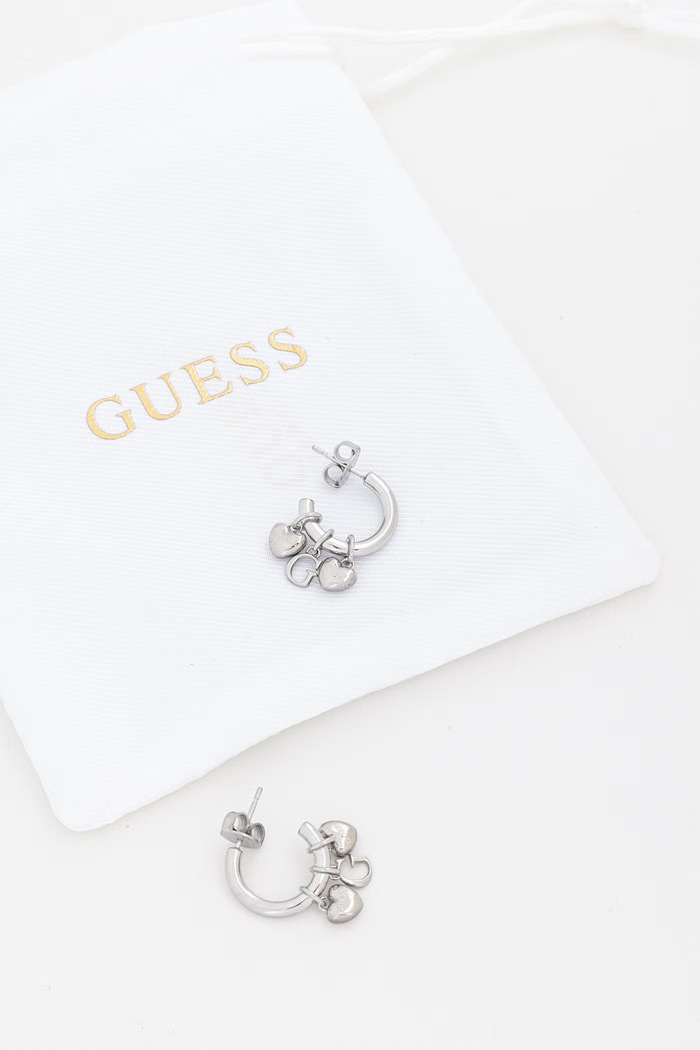 Doplnky Guess náušnice dámske z nehrdzavejúcej ocele G TALISMAN JUBE06.198JW strieborná