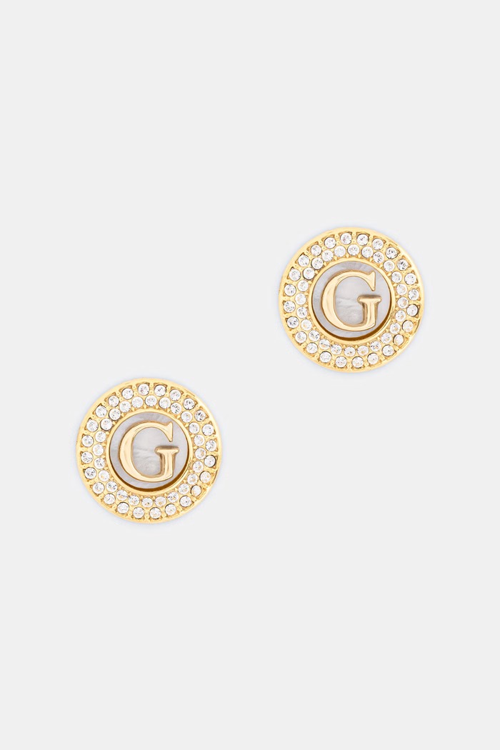 Guess kolczyki damskie ze stali nierdzewnej G TALISMAN złoty JUBE06.205JW