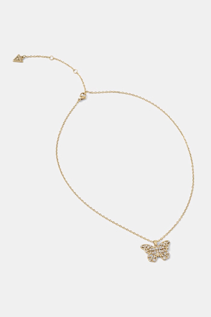 Guess náhrdelník s přívěskem dámský z nerezové oceli BORBOLETA zlatá JUBN06.119JW