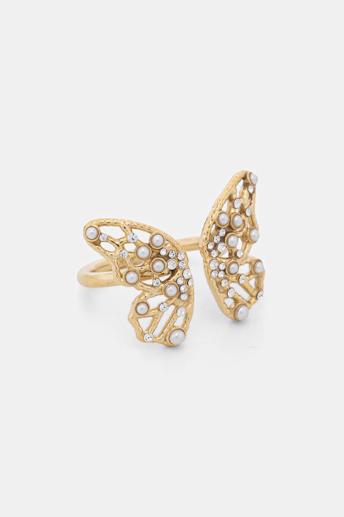 Guess Пръстен Женски от неръждаема стомана BORBOLETA злато JUBR06.118JW