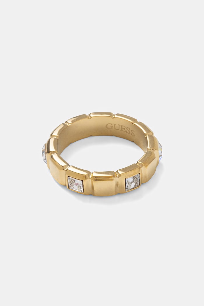 Guess dámský prstýnek z nerezové oceli ACE OF DIAMONDS JUBR06.181JW zlatá SS26
