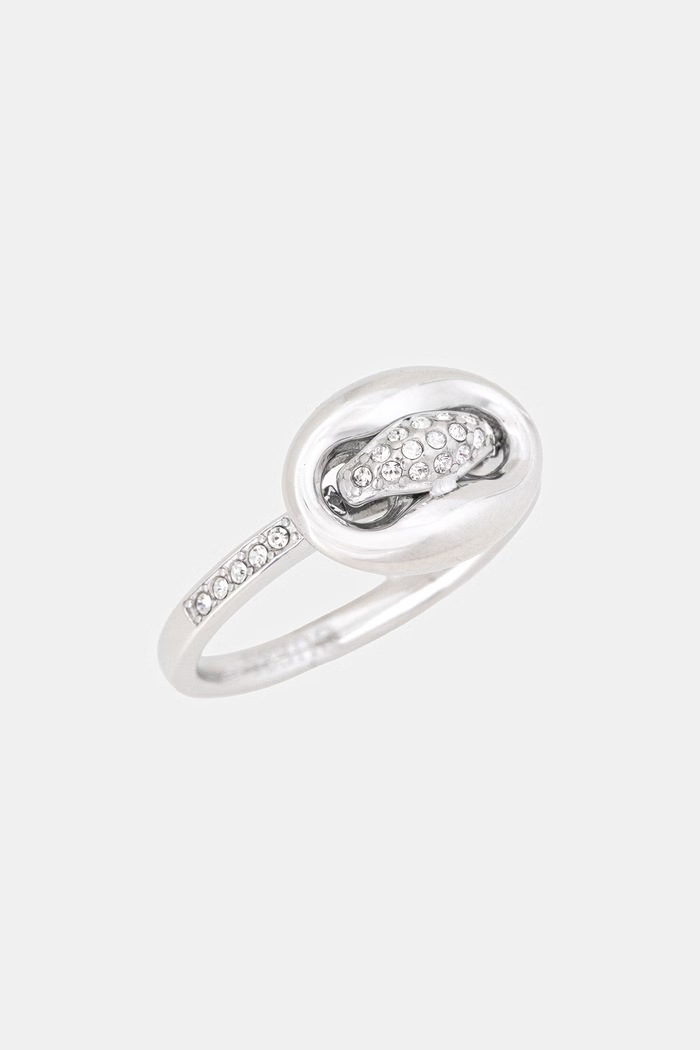 Guess pierścionek damski ze stali nierdzewnej MARINA srebrny JUBR06.226JW