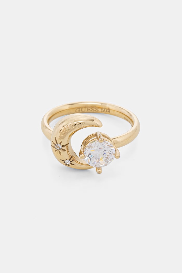 Guess prsteň dámsky z nehrdzavejúcej ocele AURORA zlatá JUBR06.237JW