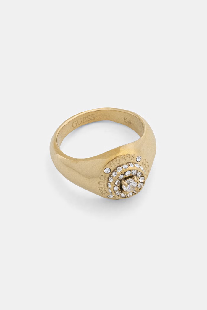 Guess женски пръстен от неръждаема стомана SPARKS злато JUBR06.290JW