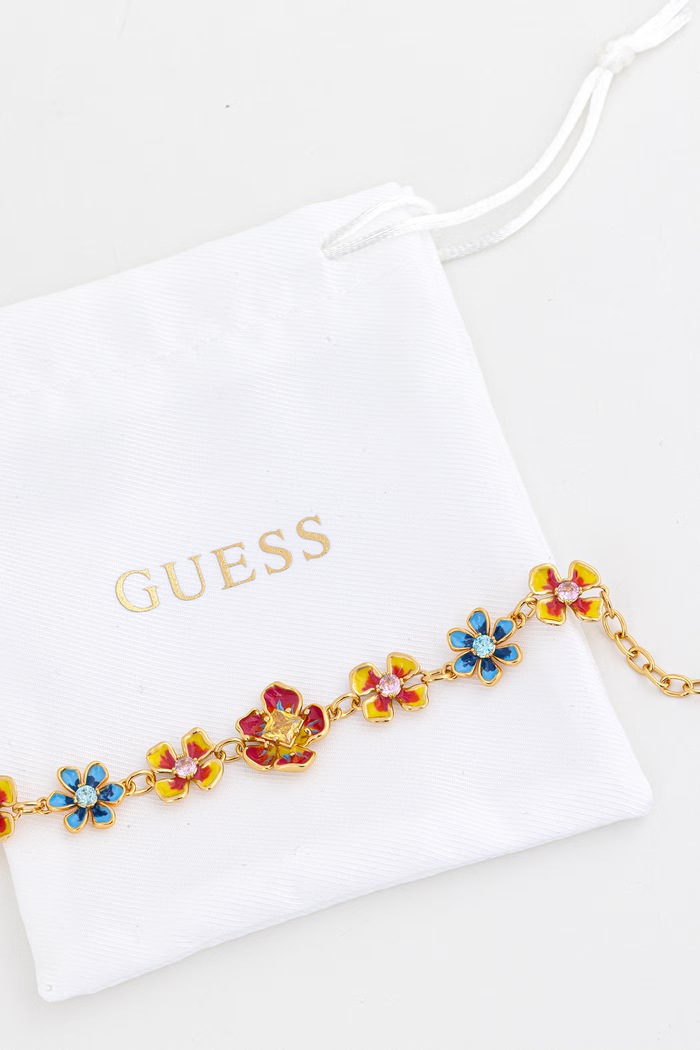 Doplňky Guess dámský náramek z nerezové oceli FLORIS JUBB06.103JW zlatá