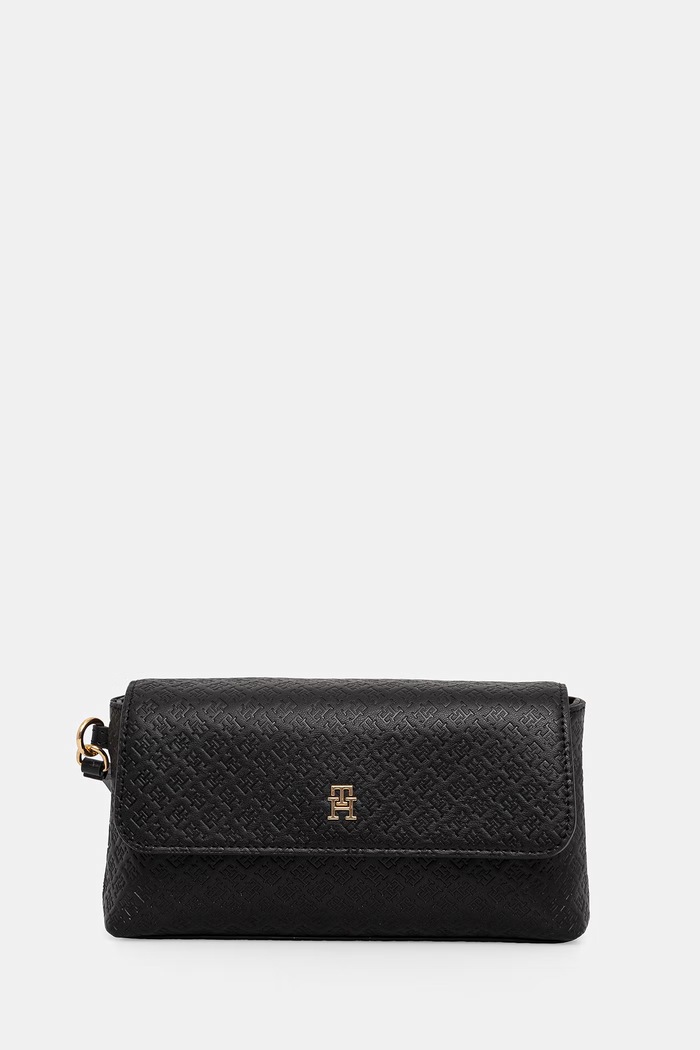 Tommy Hilfiger săculeț pentru femei, cu imitație de piele negru AW0AW18602