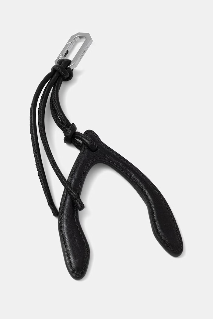 AllSaints brelok skórzany WISHBONE czarny W129XE