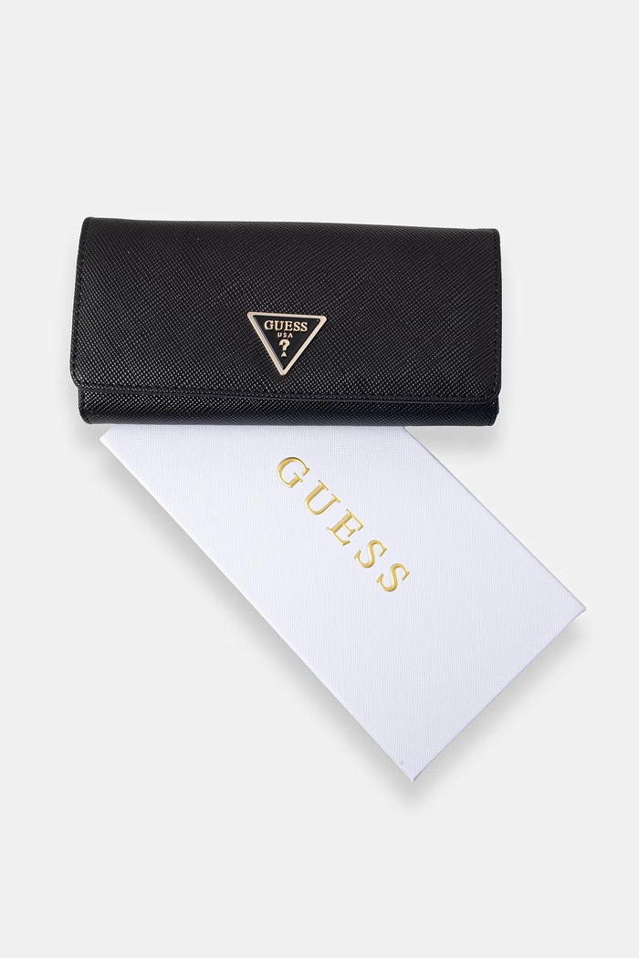Guess Peňaženka dámska z imitácie kože LAUREL čierna SWZG74.59155