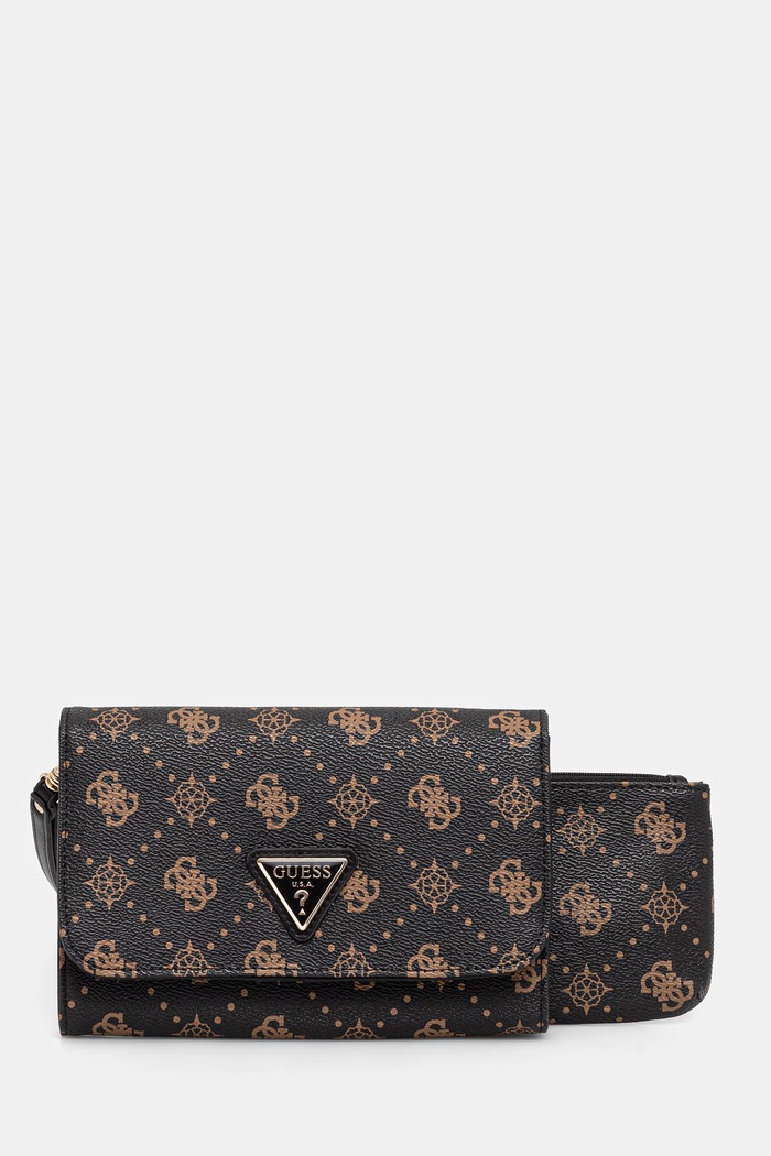 Guess pouzdro dámské z imitace kůže SILIA hnědá TWGP98.90160