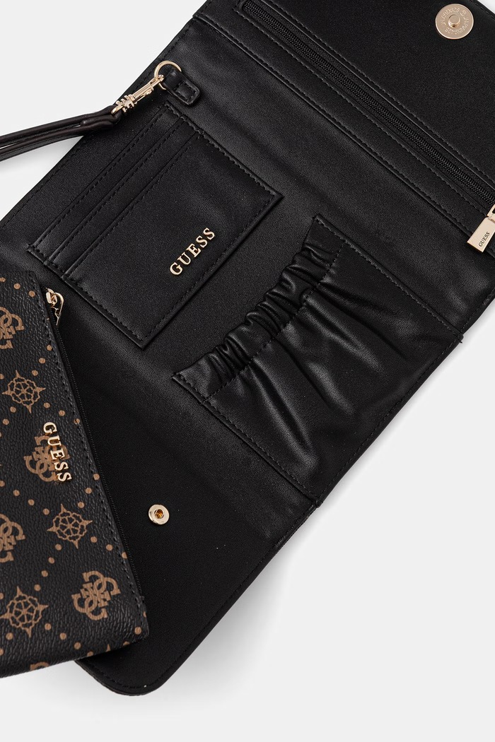 Doplňky Guess pouzdro dámské z imitace kůže SILIA TWGP98.90160 hnědá