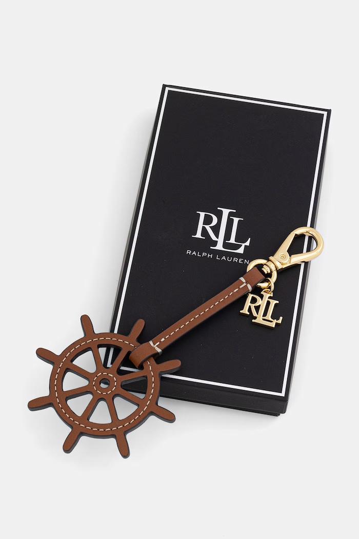 Akcesoria Lauren Ralph Lauren brelok damski skórzany bez kamienia 432P09308 brązowy