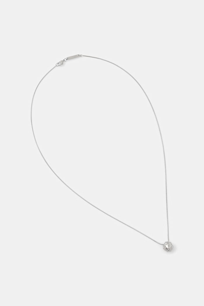 Rick Owens DRKSHDW Mini Orb Women's metal pendant necklace silver RJ0000134.MMTRS1