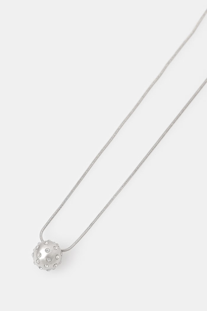 Rick Owens DRKSHDW Mini Orb Women's metal pendant necklace RJ0000134.MMTRS1 silver SS26