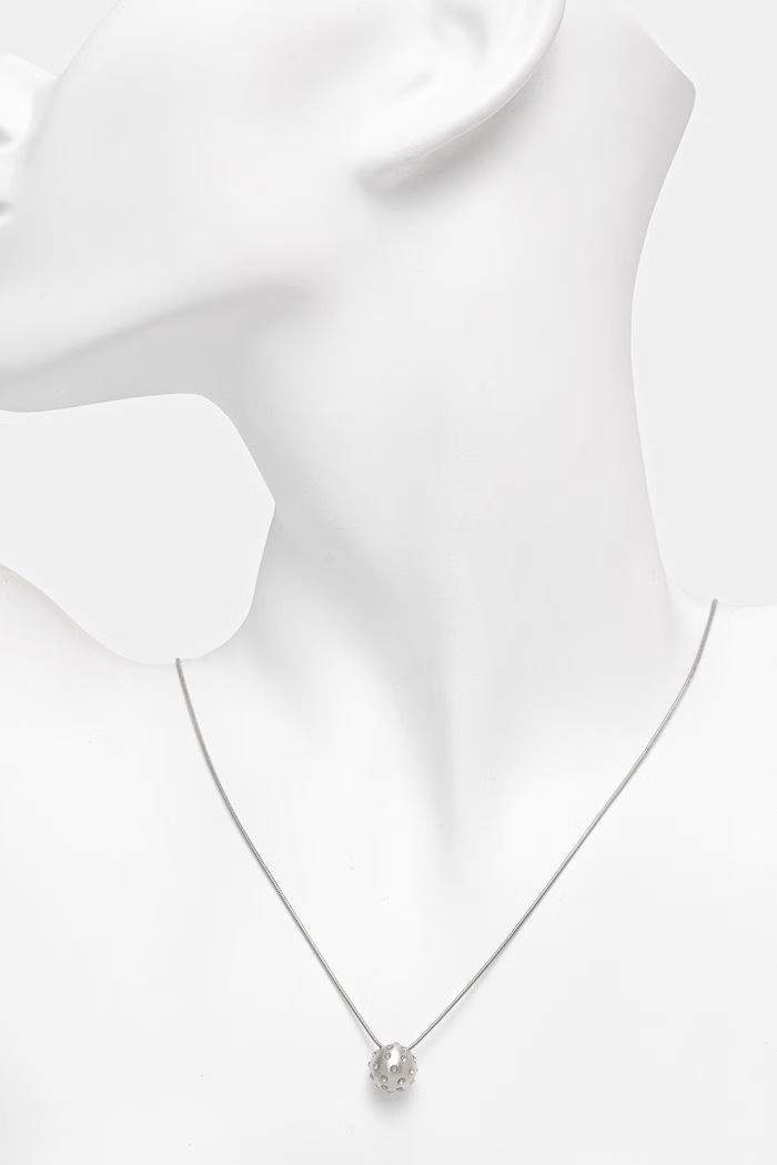 Accessories Rick Owens DRKSHDW Mini Orb Women's metal pendant necklace RJ0000134.MMTRS1 silver