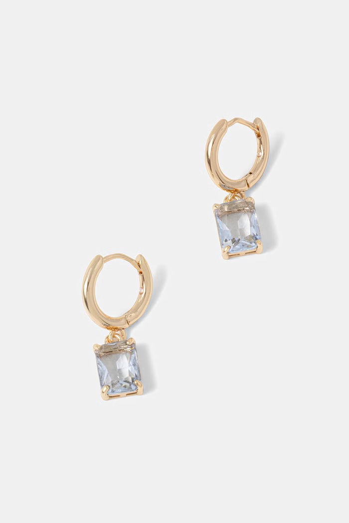 Lauren Ralph Lauren kolczyki damskie metalowe z cyrkonią złoty 14G01417
