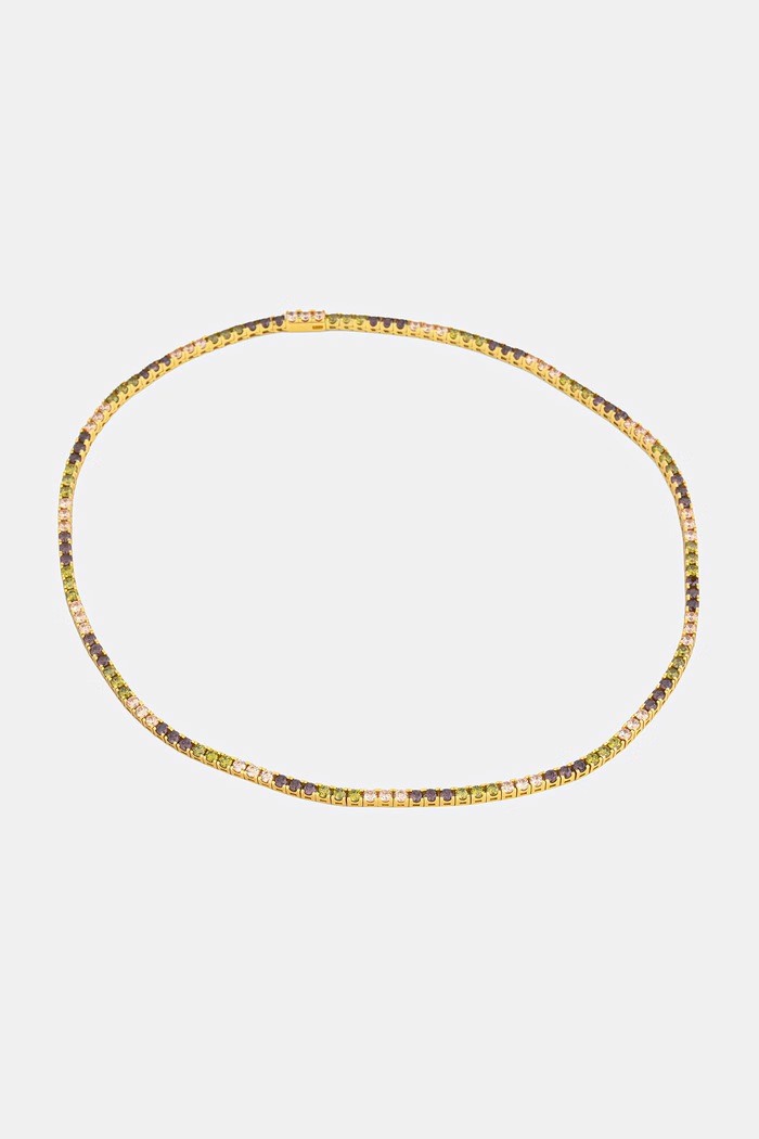 HATTON LABS CLASSIC TENNIS CHAIN M ogrlica srebrna ženska zlatna HL.W4.861.23.S18