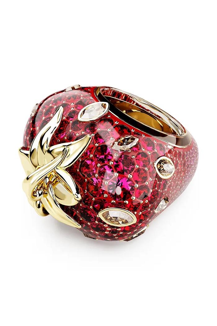 Swarovski pierścionek damski pozłacany z kryształem Swarovski IDYLLIA czerwony 5744916