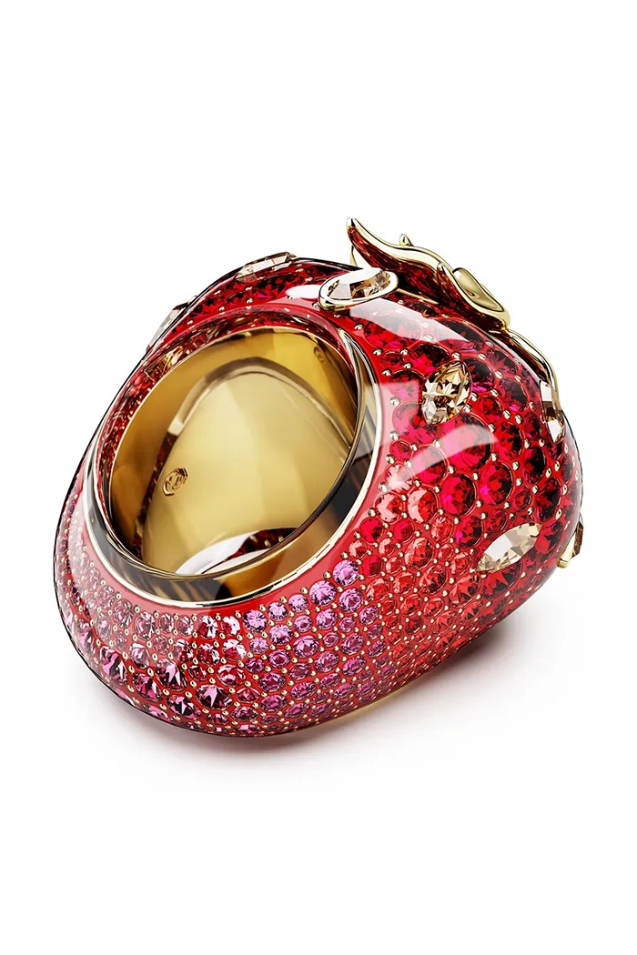 Swarovski pierścionek damski pozłacany z kryształem Swarovski IDYLLIA czerwony 5744916