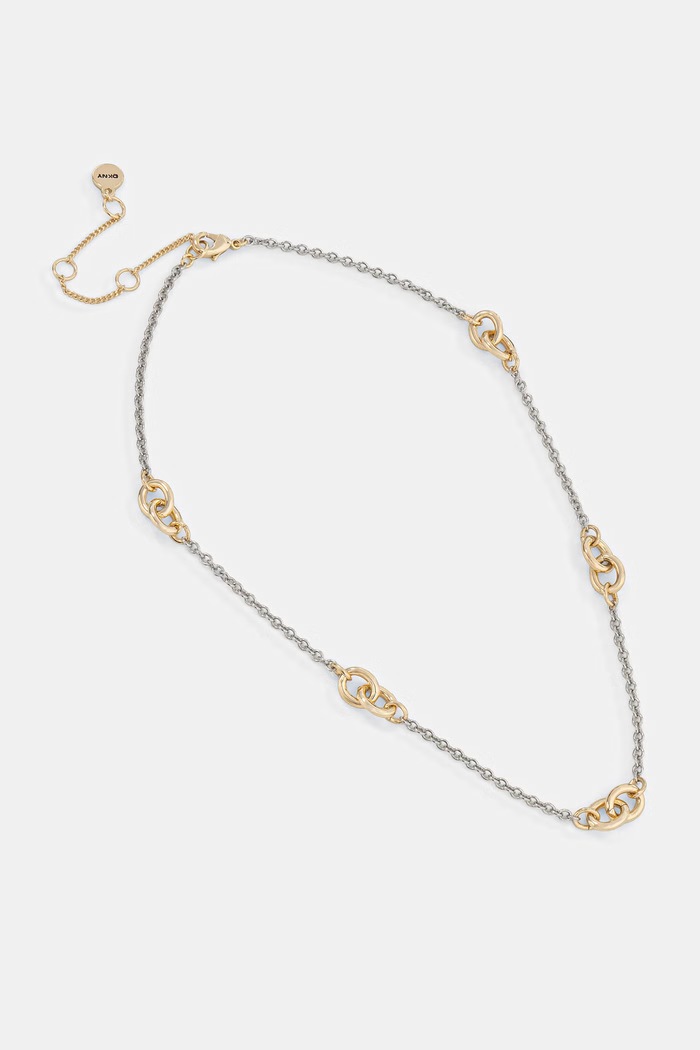 DKNY choker damski mosiężny ALANI srebrny 04N00365
