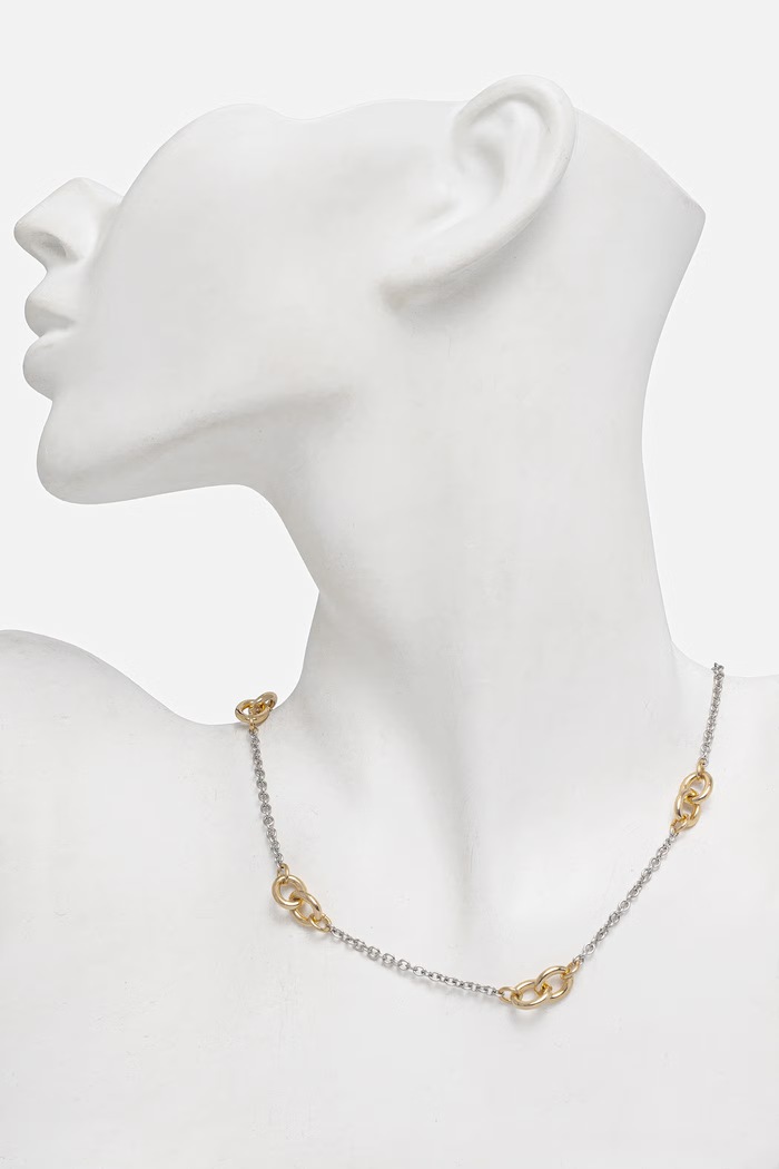 DKNY choker damski mosiężny ALANI 04N00365 srebrny SS26