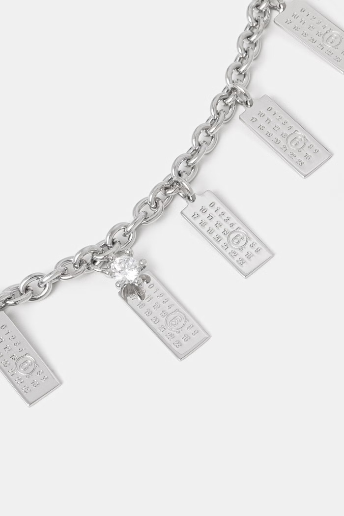 MM6 Maison Margiela bransoletka mosiężna damska SM7UY0112.P9162 srebrny SS26