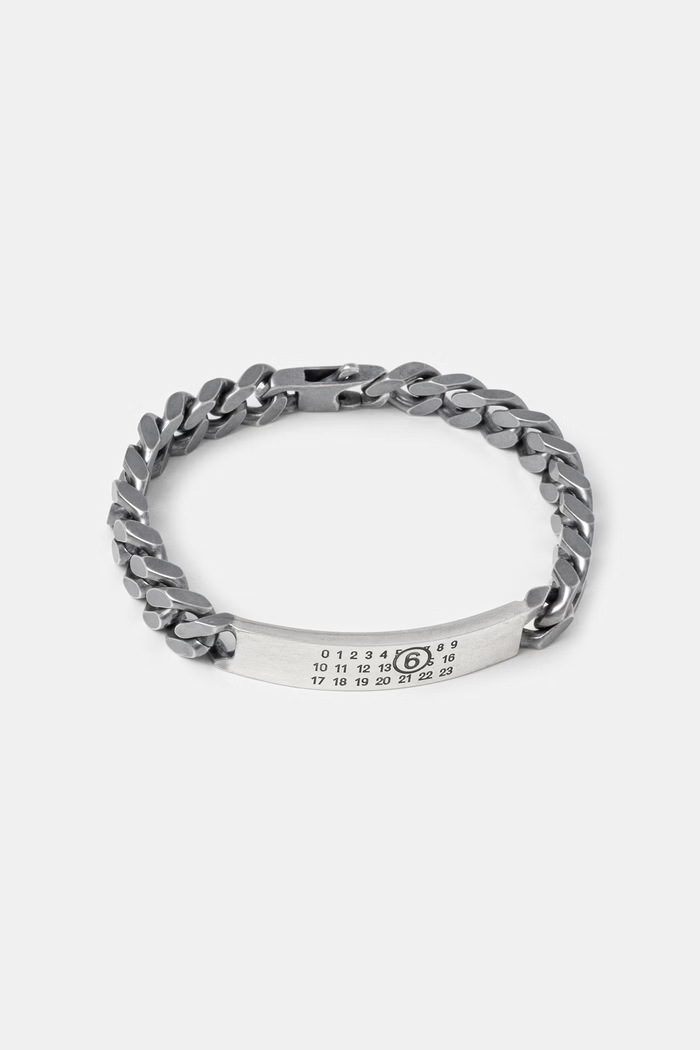 MM6 Maison Margiela bransoletka mosiężna damska srebrny SM6UY0049.SV0235.954