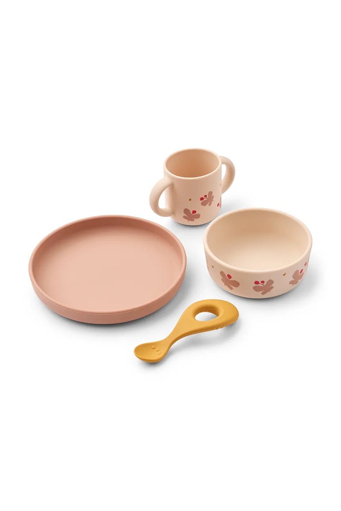 Παιδικό σερβίτσιο πιάτων Liewood Vivi Printed Tableware Set LW15135.G.PPY2 ροζ SS26