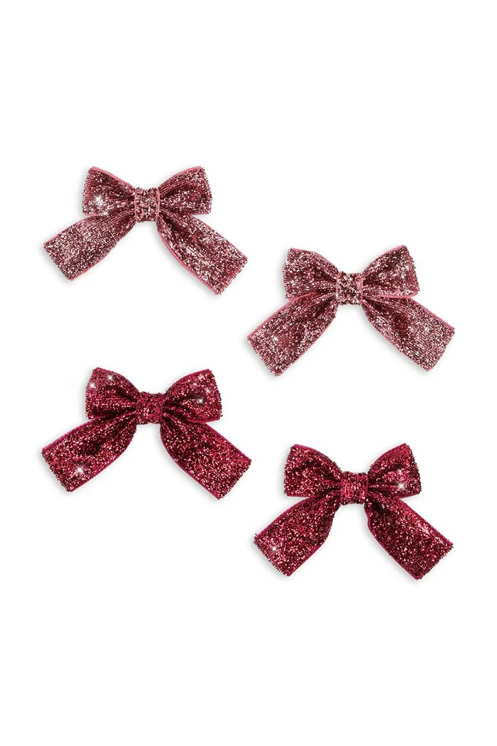 Дитячі шпильки для волосся Konges Sløjd GLITTER BOW HAIR CLIPS 4-pack KS104615.PPY2 бордо SS26