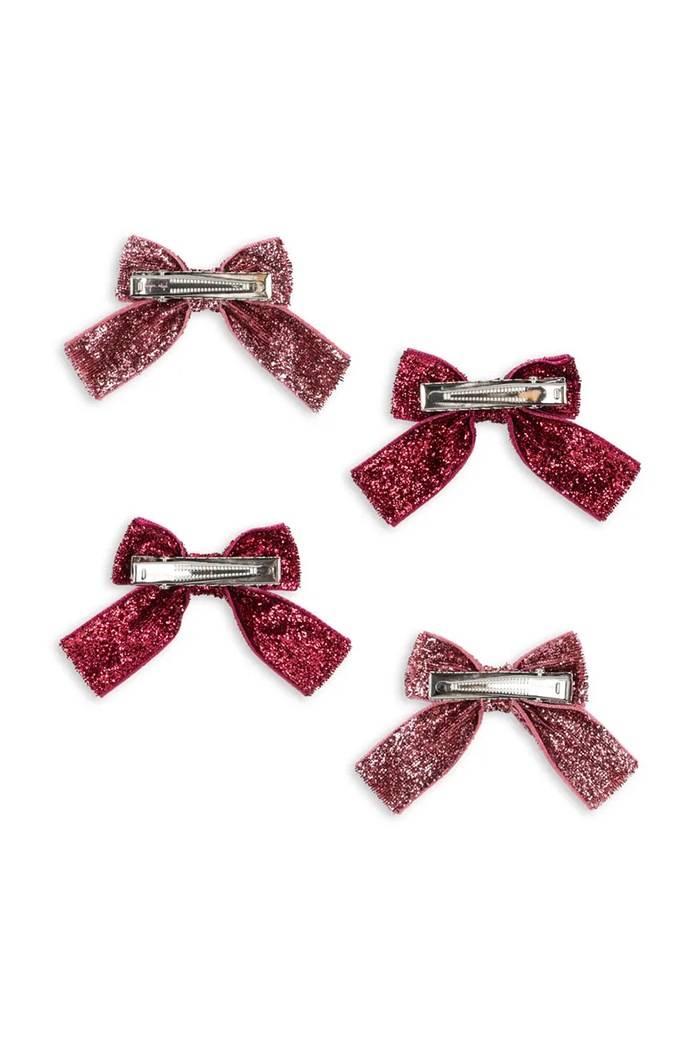 Дівчинка Дитячі шпильки для волосся Konges Sløjd GLITTER BOW HAIR CLIPS 4-pack KS104615.PPY2 бордо