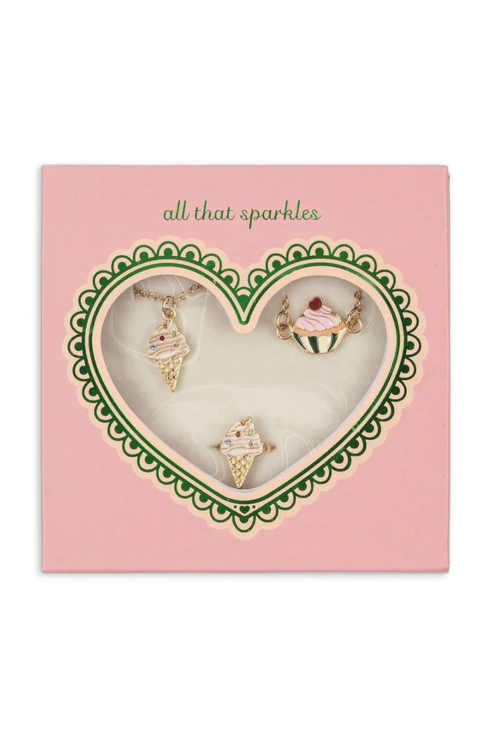 Konges Sløjd komplet biżuterii dziecięcej SWEET JEWELRY SET 3-pack KS105093.PPY2 złoty SS26