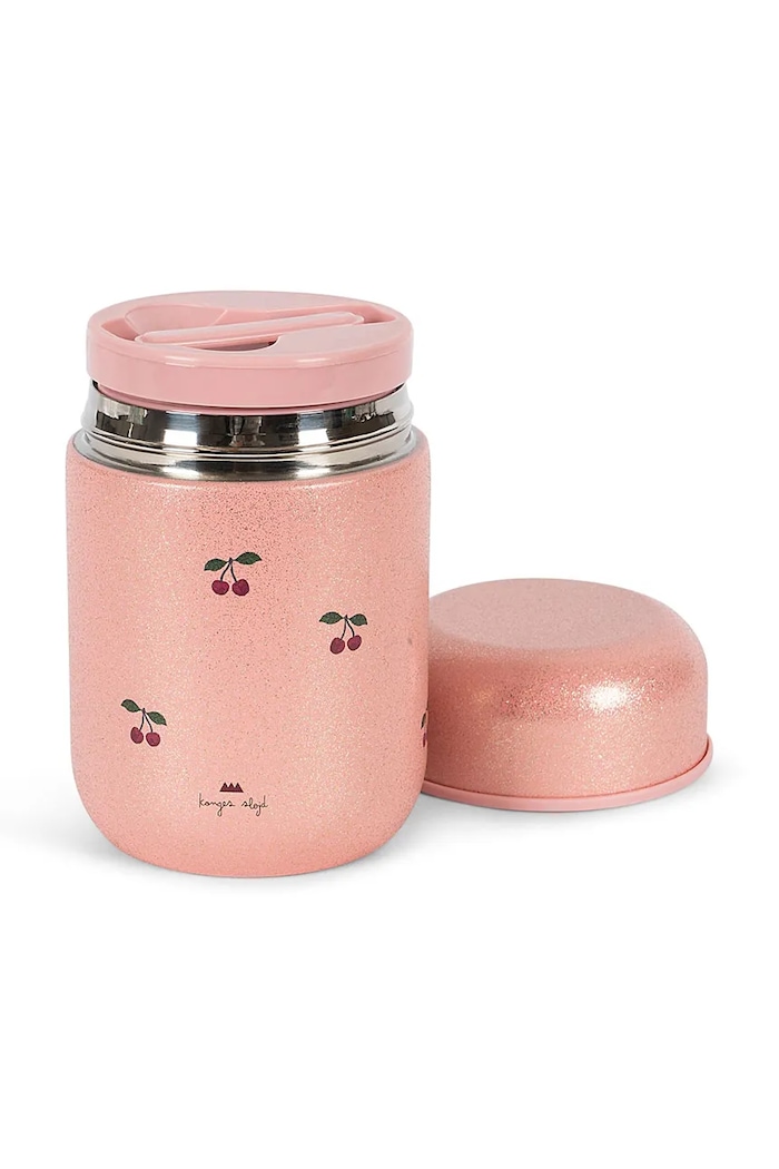 Dziewczynka Konges Sløjd termos dziecięcy GLITTER THERMO FOOD JAR KS104845.PPY2 różowy
