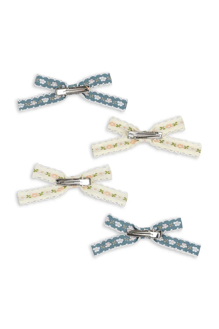 Dievča Konges Sløjd detské sponky do vlasov LEONORA BOW HAIR CLIP 4-pak KS103659.PPY2 béžová