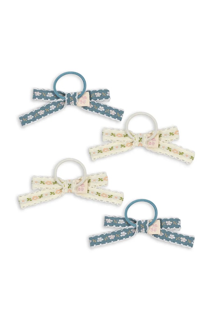 Dievča Konges Sløjd detské gumičky do vlasov 4 pak LEONORA BOW HAIR ELASTIC 4-pak KS103660.PPY2 béžová