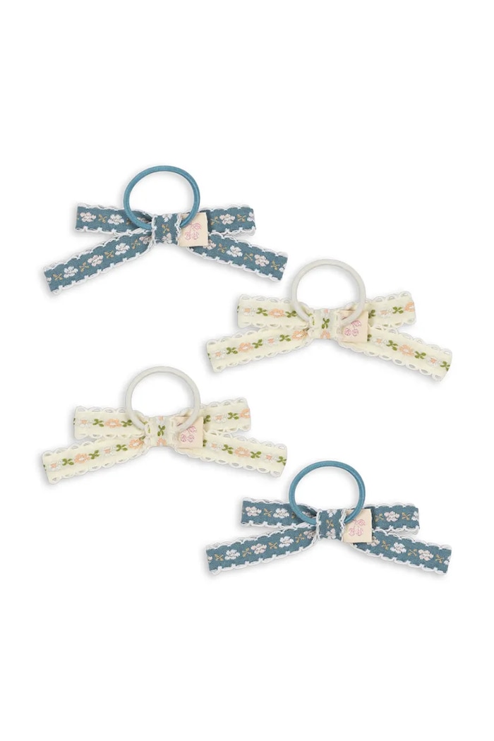 Dievča Konges Sløjd detské gumičky do vlasov 4 pak LEONORA BOW HAIR ELASTIC 4-pak KS103660.PPY2 béžová