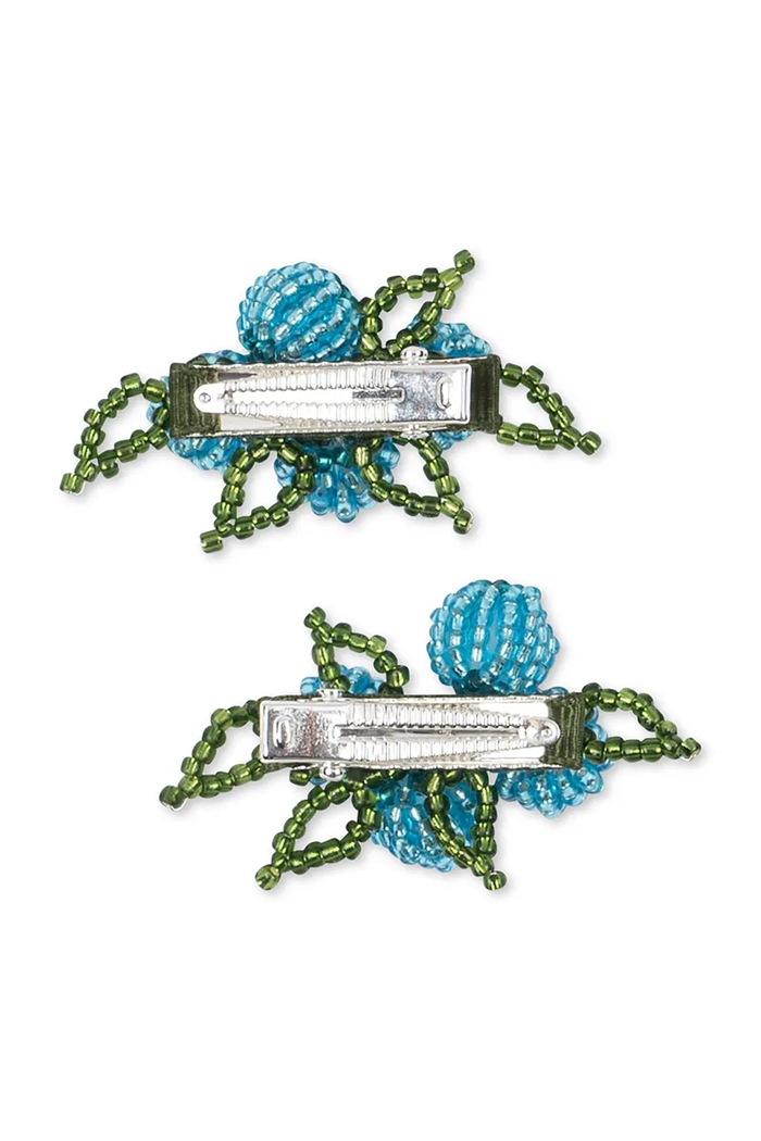 Deklice Konges Sløjd lasnice otroške 2 PACK BLUEBERRY BEADED HAIR CLIP KS105213.PPY2 modra