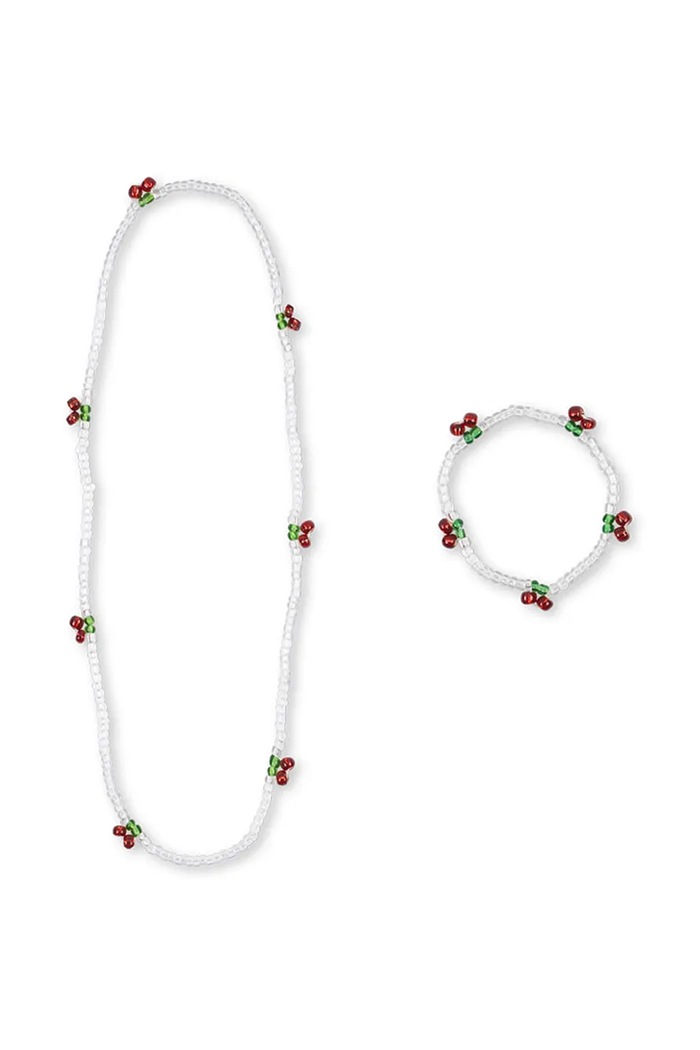 Konges Sløjd set de bijuterii pentru copii PEARLY CHERRY NECKLACE AND BRACELET SET KS105517.PPY2 multicolor SS26