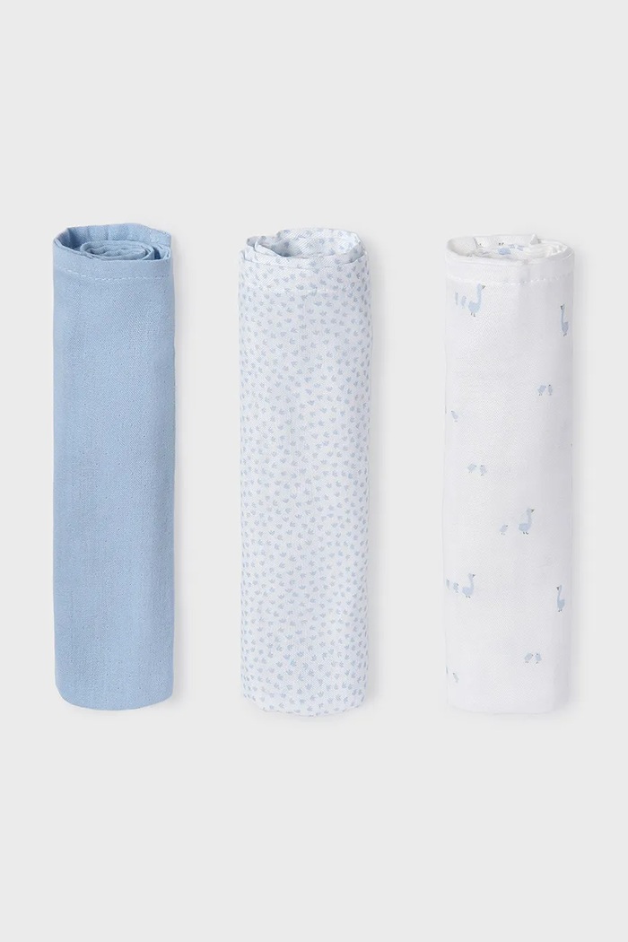 Mayoral Newborn pieluszka niemowlęca 3-pack 3-pack niebieski 9060.1A.Newborn.PPY2