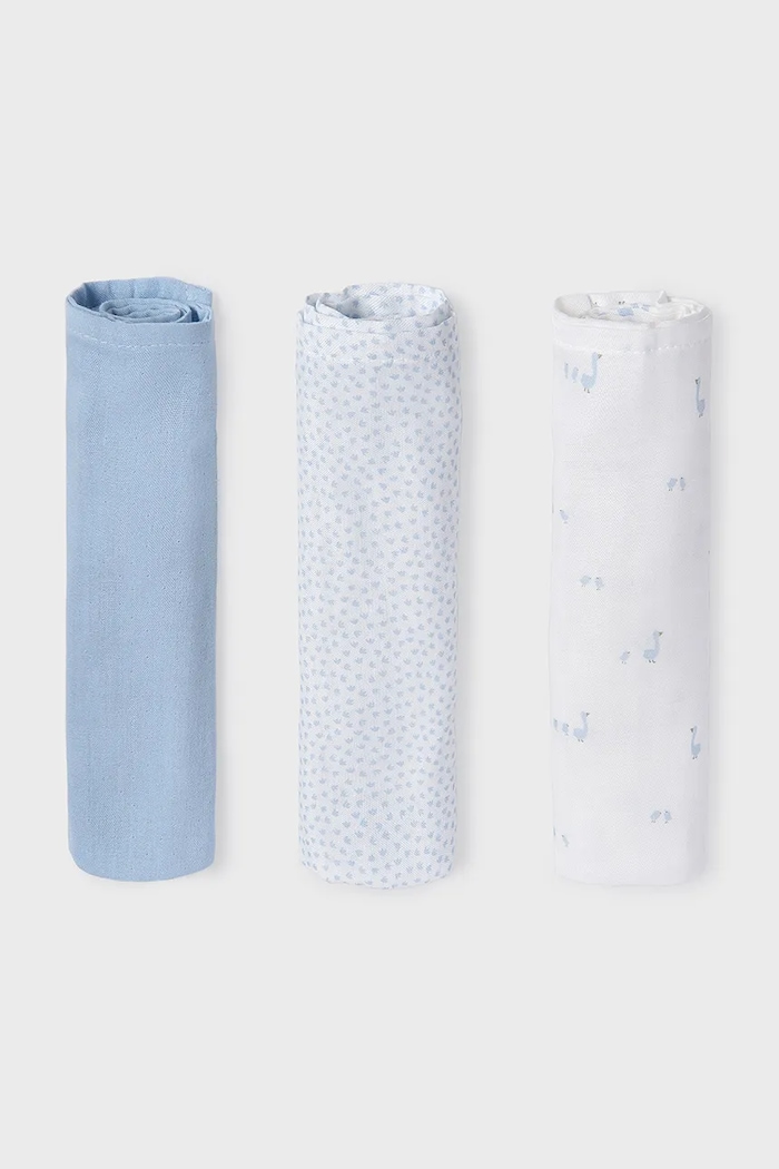 Mayoral Newborn pieluszka niemowlęca 3-pack 3-pack niebieski 9060.1A.Newborn.PPY2
