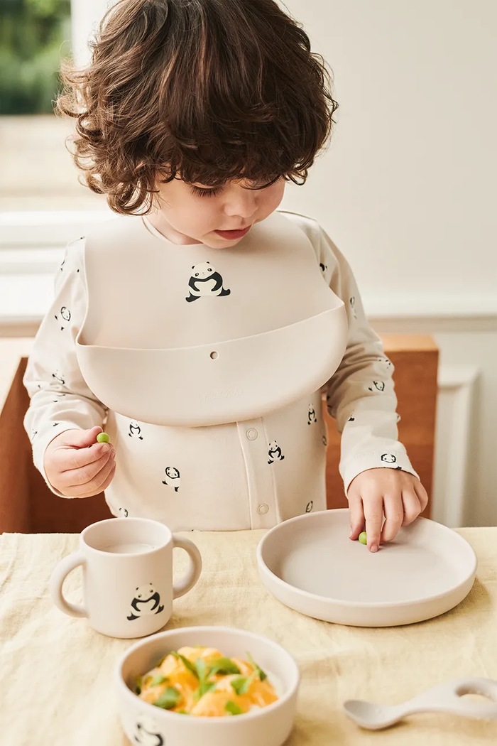 Liewood podbradník Ember Printed Bib 2-pack béžová LW20119.PPY2