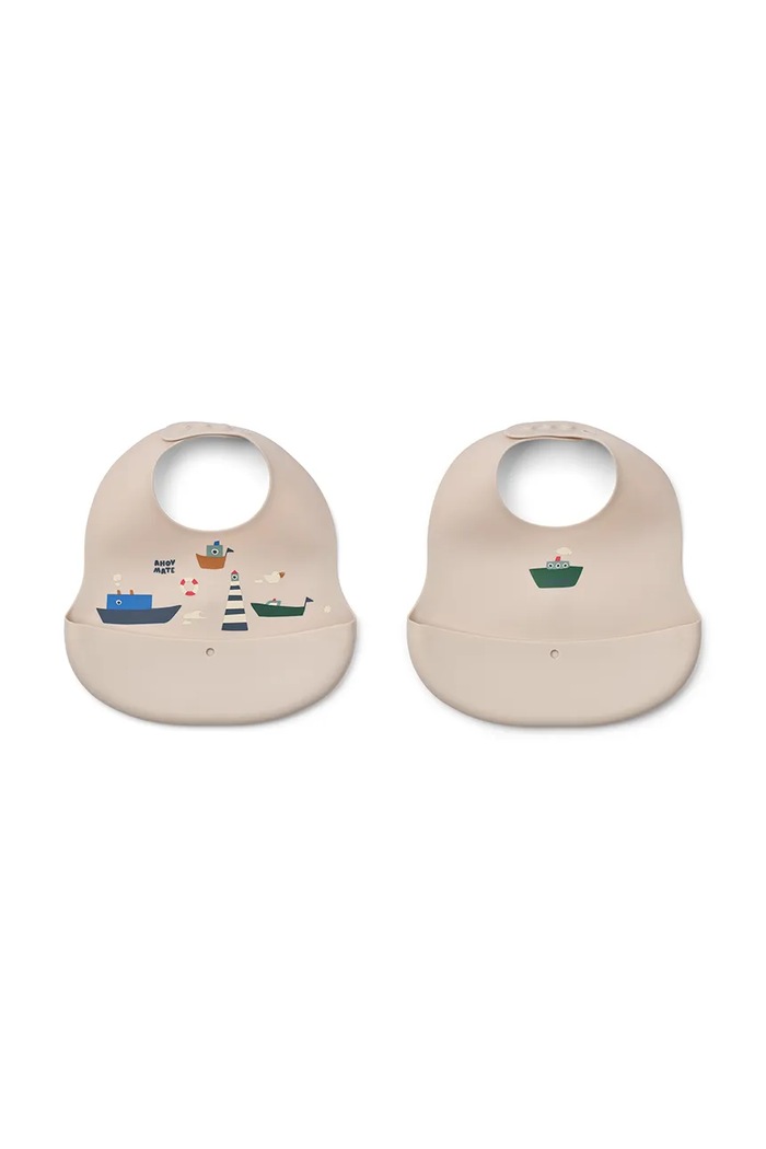 Liewood Bavețică Ember Printed Bib 2-pack 2-pack bej LW20119.PPY2