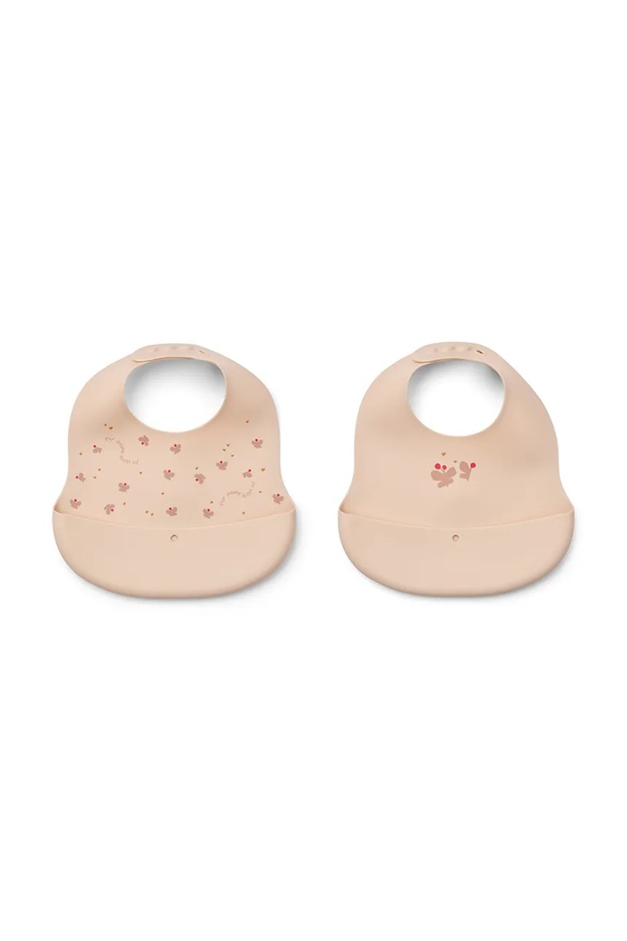 Liewood podbradník Ember Printed Bib 2-pack 2-pak ružová LW20119.PPY2