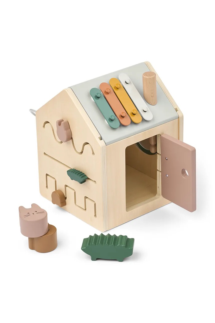 Băieți Liewood jucărie din lemn pentru copii Lucas Activity Cube LW20544.PPY2 multicolor