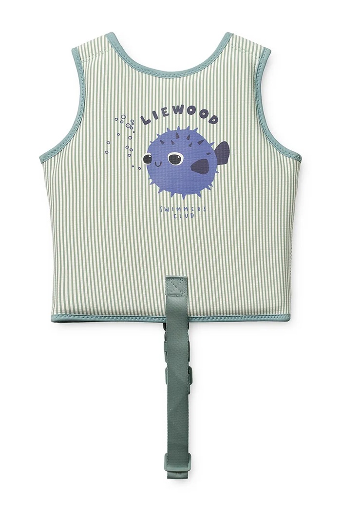 Chłopiec Liewood kamizelka do pływania Dove Seersucker Swim Vest LW20739.PPY2 zielony