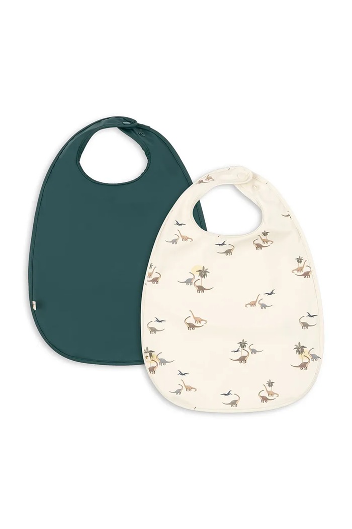 Βρεφική σαλιάρα Konges Sløjd 2 PACK DINNER BIB 2-pack 2-pack πράσινο KS104582.PPY2