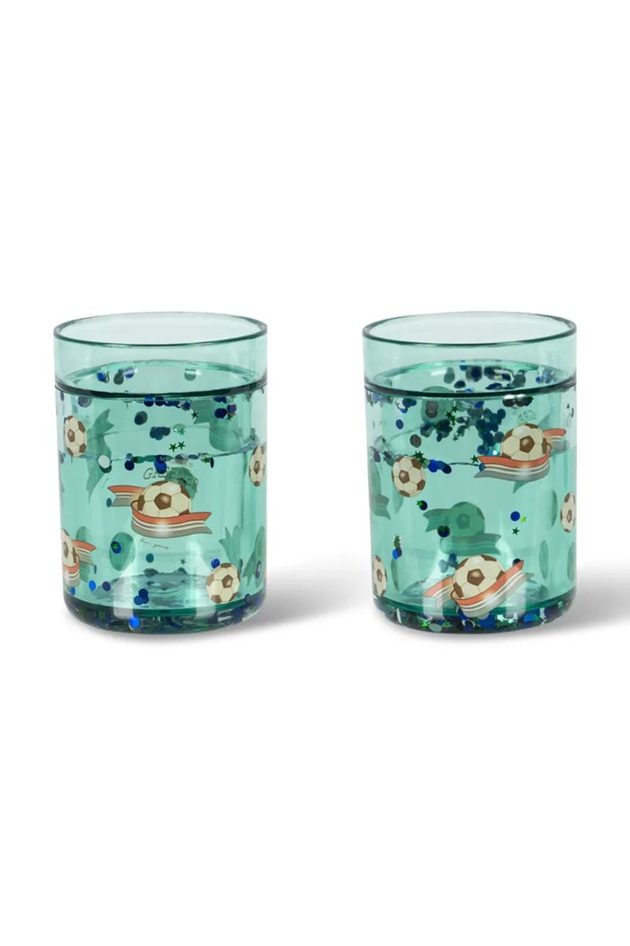 Дитячий кухоль Konges Sløjd 2 PACK GLITTER CUPS 2-pack бірюзовий KS104588.PPY2