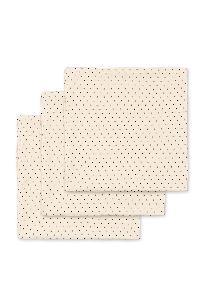 Бавовняна пелюшка для немовлят Konges Sløjd MUSLIN CLOTH GOTS 3-pack 3 шт білий KS104610.PPY2
