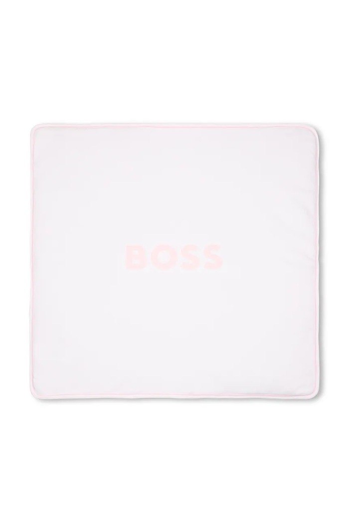 BOSS kocyk bawełniany niemowlęcy J53093 różowy SS26