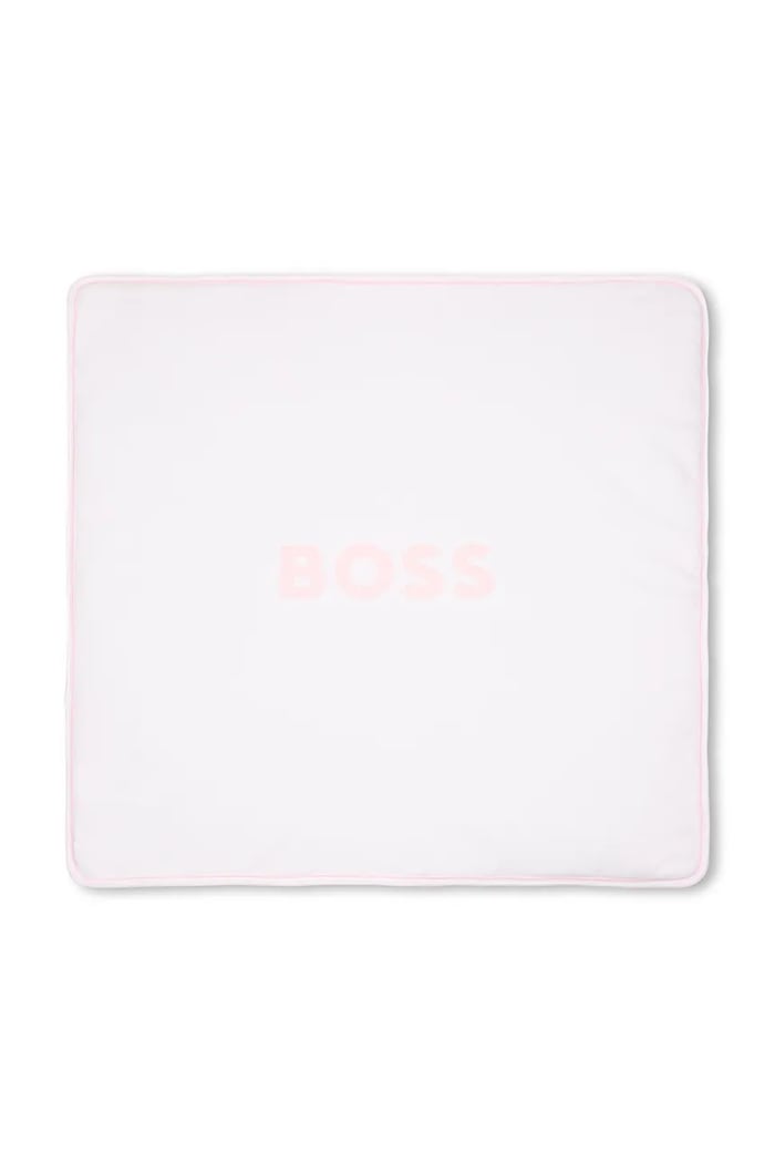 BOSS kocyk bawełniany niemowlęcy J53093 różowy SS26